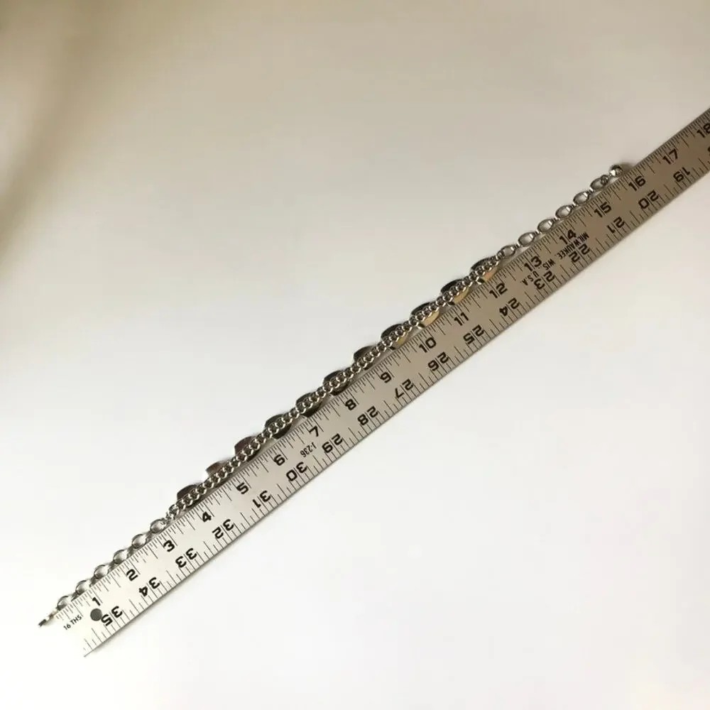 Vintage Danish-style silver tone etched leaf choker necklace sturdy construction